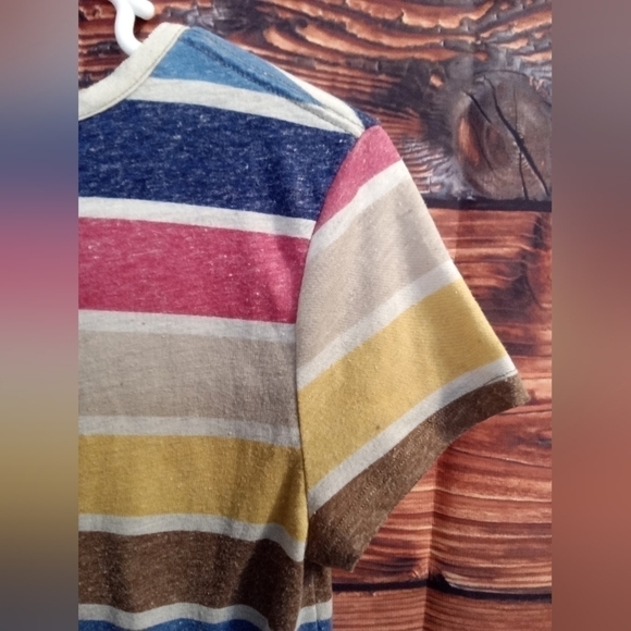 Arizona jeans striped short sleeve tee with pocket small women's - Picture 4 of 8